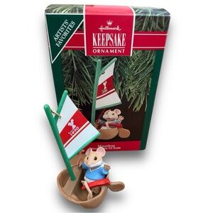 Ornament 1990 Hallmark Mouseboat Keepsake Christmas Ornament